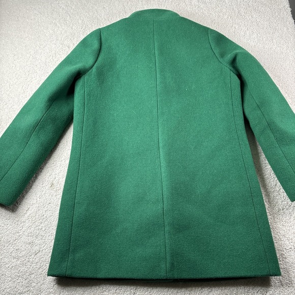 J. Crew‎ Mercantile Wool Blend City Coat Green Funnel Zip Jacket Womens Size 4 - Picture 8 of 10